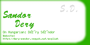 sandor dery business card